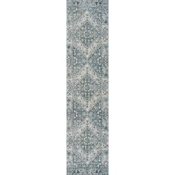 Pavel Distressed Medallion Low-Pile Machine-Washable Area Rug